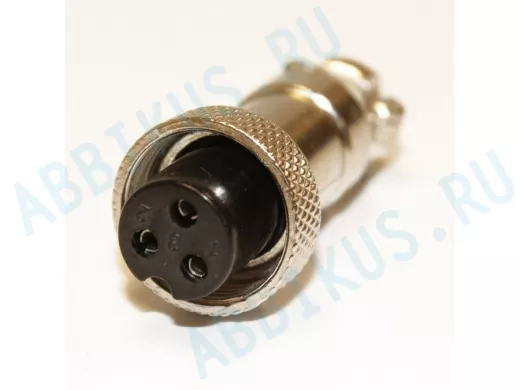 Разъём MIC12 (GX12) 3pin гнездо на кабель (5А,125В) GX12M-3A