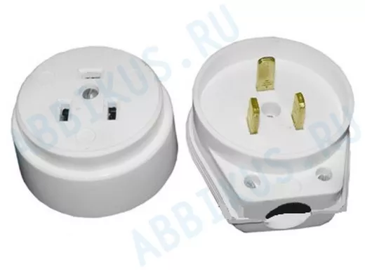 Разъем РШ-ВШ 32А 250В 2Р+РЕ CУ белый TDM SQ1812-0004