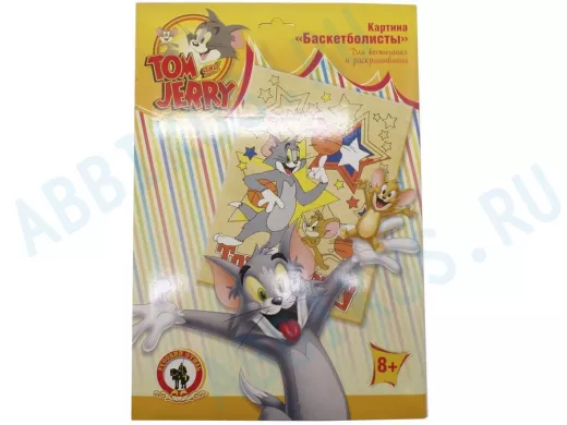 Картина для выжигания и раскрашивания "Том и Джерри.Баскетболисты"/03549