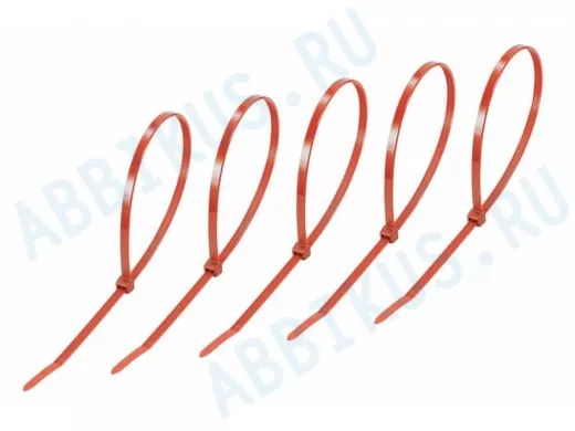 400х5мм кабельный хомут (стяжка нейлонoвая) nylon красная (25 шт) REXANT