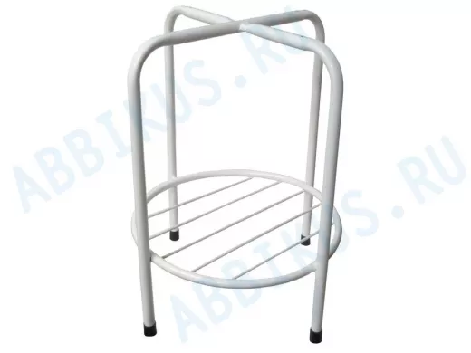 Каркас для табурета с полочкой и подставкой "TABURETTO-15111" БЕЛЫЙ с колпачками, 16мм