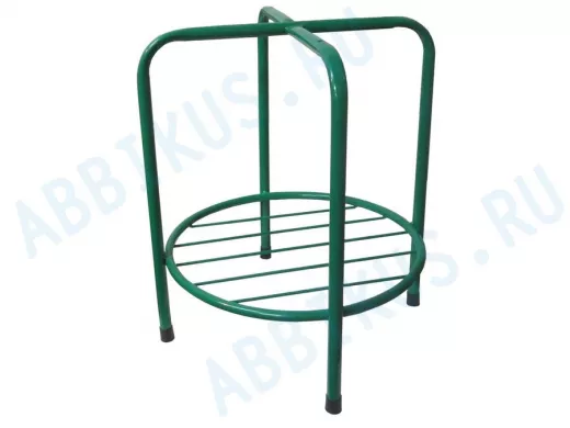 Каркас для табурета с полочкой и подставкой "TABURETTO-15113" ЗЕЛЁНЫЙ с колпачками, 16мм