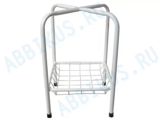 Каркас для табурета с корзинкой "TABURETTO-15117" БЕЛЫЙ с колпачками, 16мм