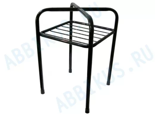 Каркас для табурета с верхней полкой "TABURETTO-15123" ЧЁРНЫЙ с колпачками, 16мм