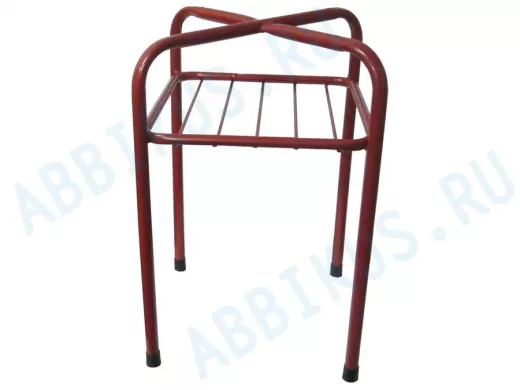 Каркас для табурета с верхней полкой "TABURETTO-15125" КРАСНЫЙ с колпачками, 16мм