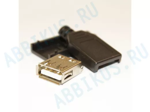 Разъём компьют: гнездо USB 4pin на кабель в корпусе