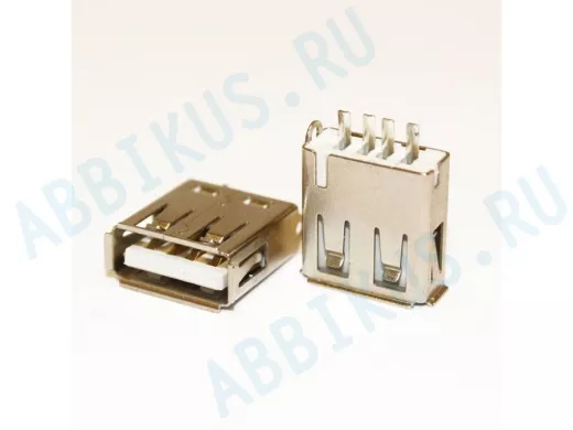 Разъём компьют: гнездо USB-ASM (DS1098-B) на плату (выводы параллельно плоскости)