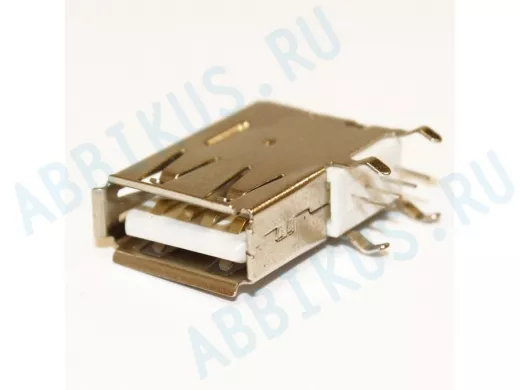 Разъём компьют: гнездо USB-A на плату (выводы сбоку плоскости)