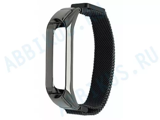 Ремешок для MI Band 3/4, металический, магнитный, чёрный