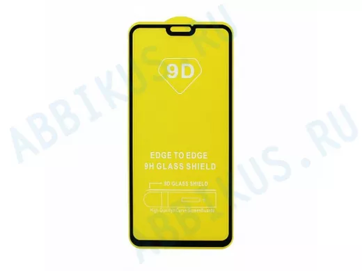 Стекло защитное Xiaomi Redmi Note 9/Redmi 10X, чёрное, Full Glass - Full GC, тех.пак.