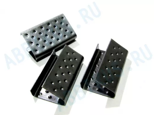 Скрепа 16х0,5 чёрная для полипропиленовой стрепленты шириной 15мм (цена за 1шт, в упаковке 1000 шт)