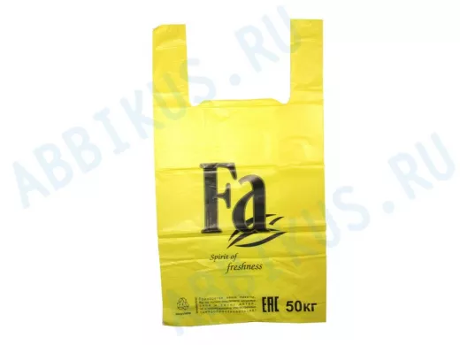 Пакет майка ПНД 30х16х57 30мкм FA жёлтая (200шт./уп) (цена за 1шт)