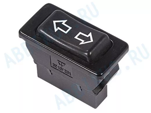 Выключатель (стеклоподъемника) клавишный 12V 20А (5с) (ON)-OFF-(ON)  черный  REXANT