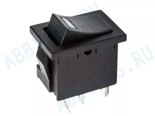 Выключатель клавишный 12V 15А (3с) ON-OFF черный  с подсветкой  Mini  REXANT