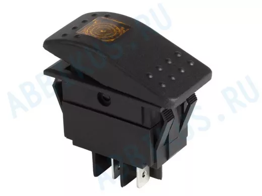 Выключатель клавишный 12V 35А (4с) ON-OFF желтый  с подсветкой  REXANT
