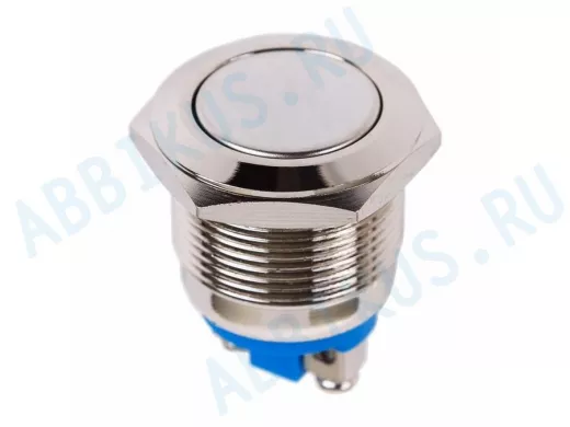 Кнопка  антивандальная диаметр 19мм  Б/Фикс (2с винт) (ON)-OFF плоская  REXANT