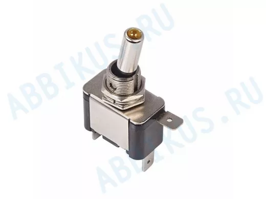 Тумблер 12V 20А (3c) ON-OFF однополюсный  с желтой LED подсветкой  REXANT