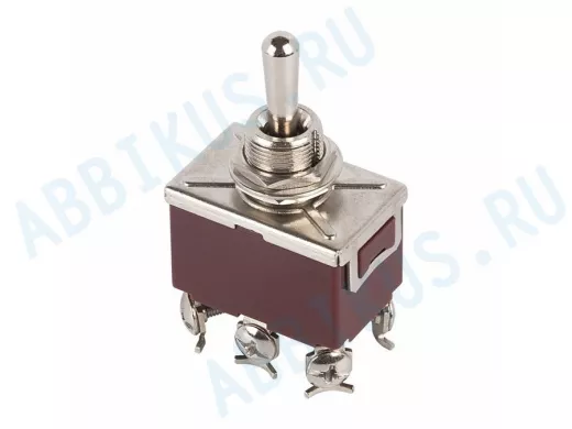 Тумблер 250V 10А (6c) (ON)-OFF-(ON) двухполюсный  REXANT