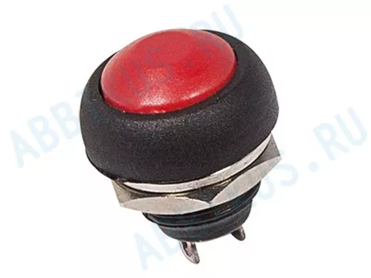 Выключатель-кнопка  250V 1А (2с) (ON)-OFF  Б/Фикс  красная  Micro  REXANT