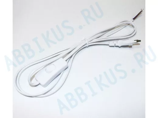 Шнур сетевой CEE7/16 с ВЫКЛЮЧАТЕЛЕМ (250V/2A) L=1.8м (2x0.75мм2) белый