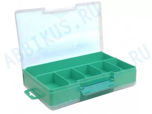 Бокс для радиодеталей B-210 210х130х50 мм глубина 20 мм, 13 ячеек с двух сторон, пластик(прозрачный)