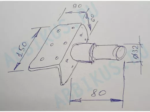 Кронштейн антенный, верхняя площадка 9х15см 