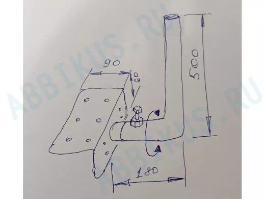 Кронштейн антенный на торец крыши, поворотный, вверх 50 см, 9х15см 