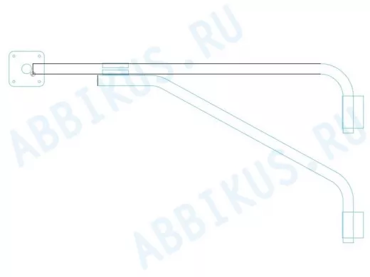 Кронштейн "КАМЕРАКРЕП-217496" на столб, к стене, для двух видеокамер, вылет 110см, с укосиной, серый
