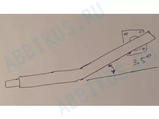 Поручень, соединительный, угол 35гр, 80см, левый 