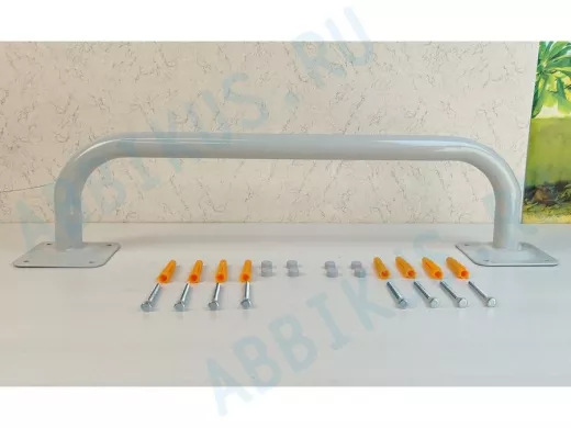 Поручень прямой 60см "ПоручПро-217678" пристенный, для дома и улицы, вылет 16см, серый, диаметр 32мм