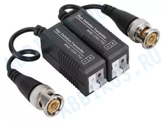 Пассивный приёмопередатчик "ABBIKUS-21995" по витой паре для видеокамер AHD(Push зажим) 2хBNC штекер
