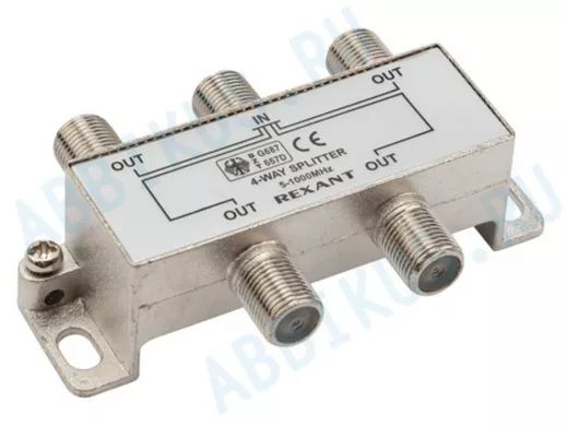 Делитель антенный F-типа на 4 TV, 5-1000 МГц  REXANT