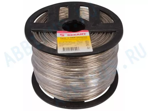 2,5мм трос стальной в ПВХ изоляции d=2.5 мм катушка 200 м