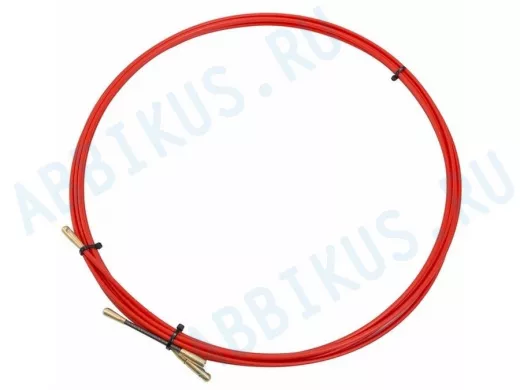 Протяжка кабельная (мини УЗК в бухте), стеклопруток, d=3,5 мм 5 м красная