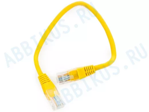 Патч-корд Cablexpert PP12-0.25M/Y кат.5e, 0.25м, UTP, литой, многожильный (жёлтый) PP12-0.25M/Y