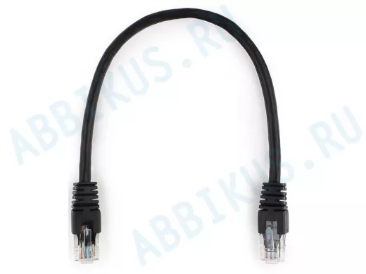 Патч-корд Cablexpert PP6U-0.25M/BK кат.6, 0.25м, UTP, литой, многожильный (чёрный) PP6U-0.25M/BK