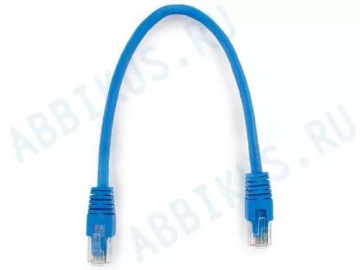Патч-корд Cablexpert PP6U-0.25M/B кат.6, 0.25м, UTP, литой, многожильный (синий) PP6U-0.25M/B