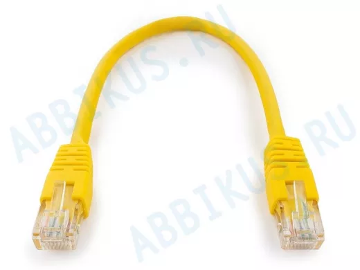Патч-корд Cablexpert PP6U-0.25M/Y кат.6, 0.25м, UTP, литой, многожильный (жёлтый) PP6U-0.25M/Y