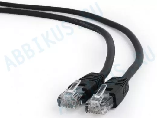 Патч-корд Cablexpert PP6U-1M/BK кат.6, 1м, UTP литой, многожильный (чёрный) PP6U-1M/BK