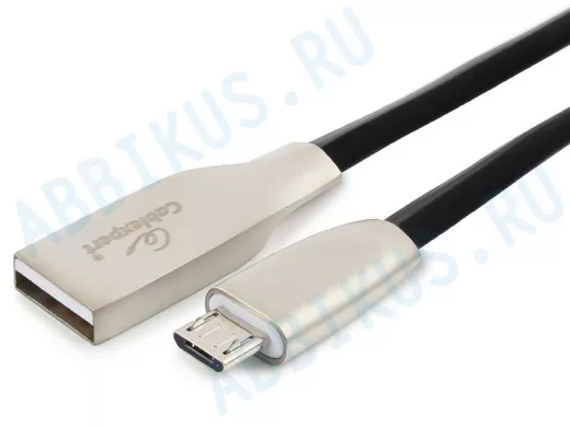 Кабель микро USB (AM/microBM)  1.8 м Cablexpert CC-G-mUSB01Bk-1.8M, USB 2.0, серия Gold,черный
