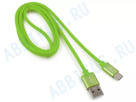 Шнур USB / Type-C Cablexpert CC-S-USBC01Gn-1M, AM/Type-C,серия Silver,длина 1м,зеленый,блистер,2,0