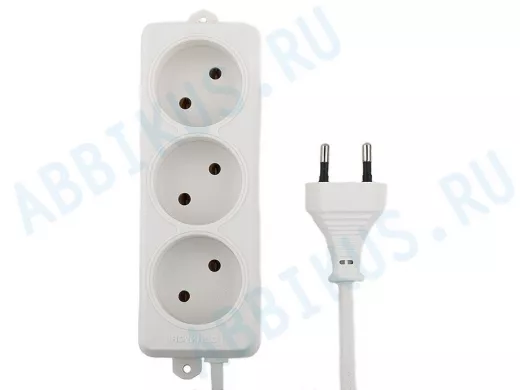 Сетевой удлинитель  Гарнизон  EL-E3-W-5, 3 розетки  допустимый ток 6А, длина 5м. EL-E3-W-5