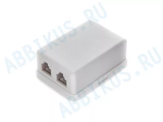 Розетка телефонная TA-102 RJ-11 (6P4C) внешняя 2 порта, белая TA-102