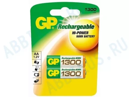 Аккумулятор AA 1300 mAh 1,2В  GP  130AAHC BL-2  NiMH