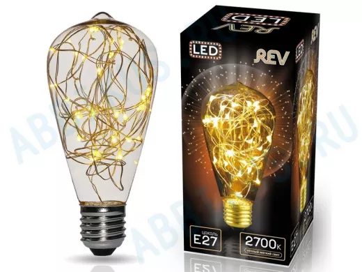 Светодиодная лампа  REV VINTAGE Copper Wire ST64 E27, 2700K, DECO Premium, теплый свет