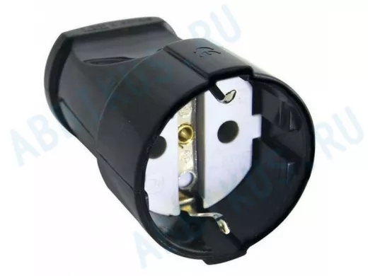 Кабельная розетка с/з 16А 250В ABS-пластик,черная, шт