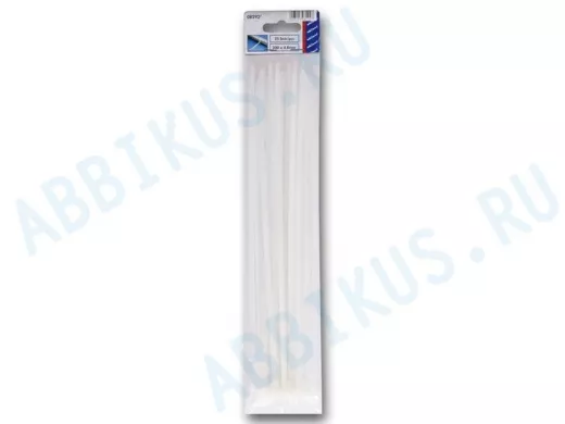 300х4,8мм кабельный хомут (стяжка) 25шт. Цвет: белый.