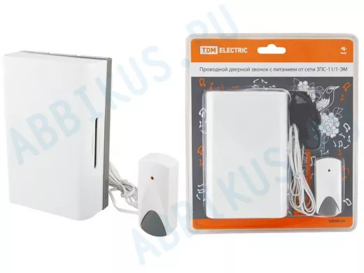 Звонок проводной TDM ЗПС-11/1-ЭМ (эл.мех, кнопка IP30, АС 230 V)