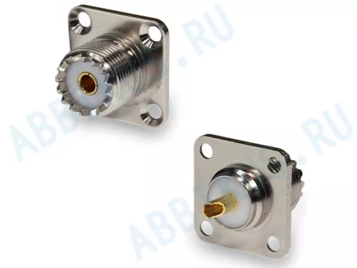 Разъем UHF U-245 PL259(female) приборный фланец, 4 отв. 18*18 мм