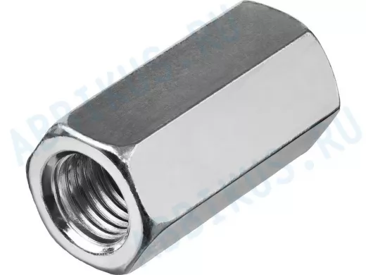 Гайка переходная, цинк DIN 6334  М6 (2200 шт)  в упаковке 2200шт, вес 1шт г, цена за 1шт